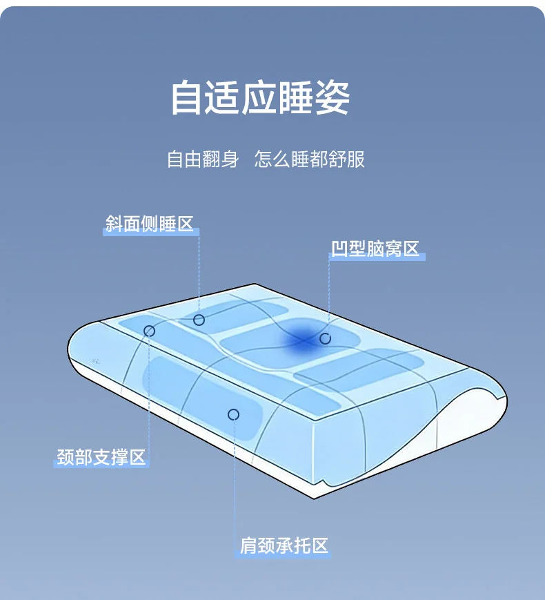 【中国直邮，时效8-20天】钱皇 深睡蚕丝枕Pro4.0 零压睡眠枕头记忆棉枕芯 成人 70*40*10cm 详情图 7