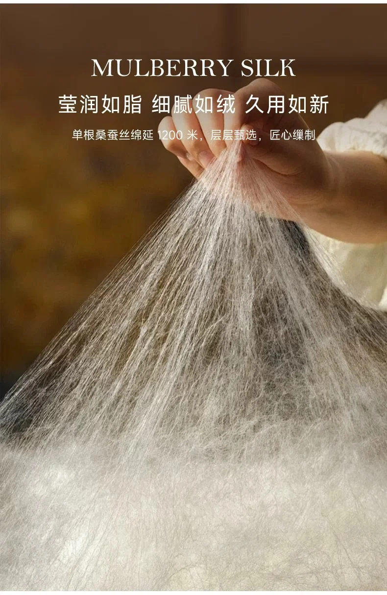 【中国直邮，时效8-20天】钱皇 桑蚕丝子母被 100%双宫茧桑蚕长丝 40支全棉高密印花面料 子母扣设计 2斤+4斤组合（1000g+4000g） 详情图 10