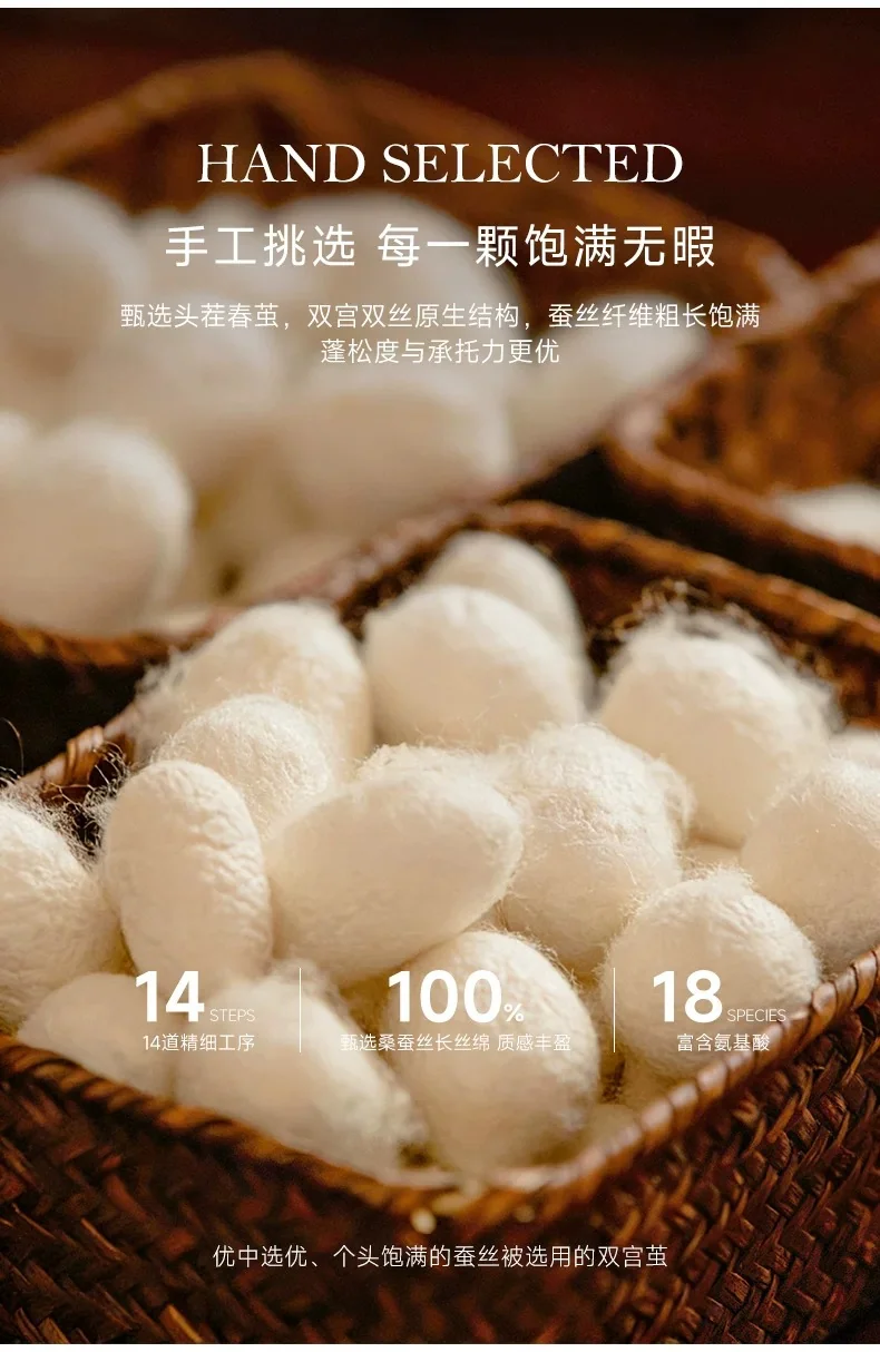 【中国直邮，时效8-20天】钱皇 桑蚕丝子母被 100%双宫茧桑蚕长丝 40支全棉高密印花面料 子母扣设计 2斤+4斤组合（1000g+4000g） 详情图 12