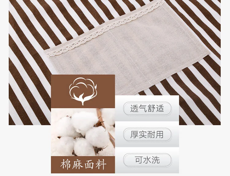 RED Cotton Linen Sleeveless Apron Coffee Striped Apron RED-WQ Oil Resistant Thick and Durable detail image 3
