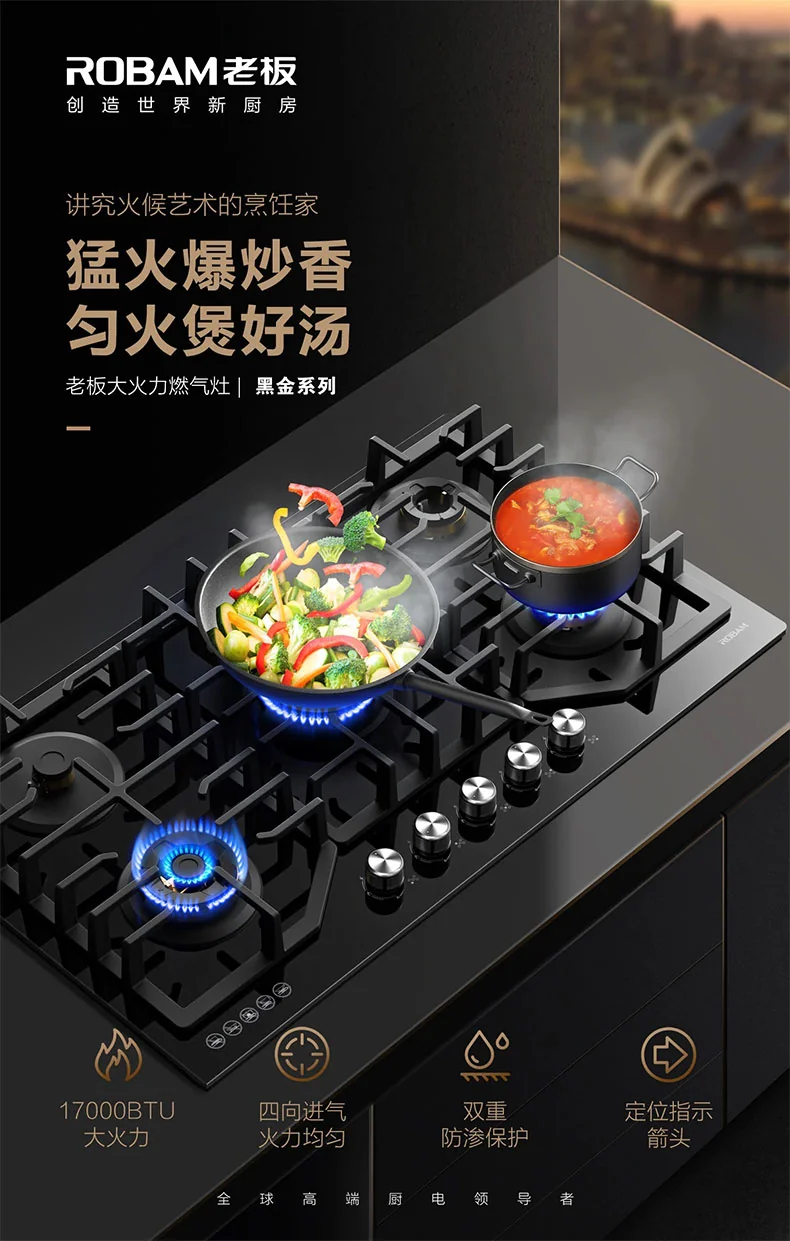 ROBAM, Cooktop, 5 Burners , ZG9500B - 36" detail image 1