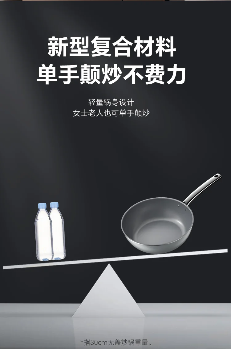 【经典款收官 · 已售罄】三禾钻石钛陶0氟不粘锅 超级陶瓷家用 超轻锅体电磁炉燃气灶通用不粘锅 32cm detail image 10