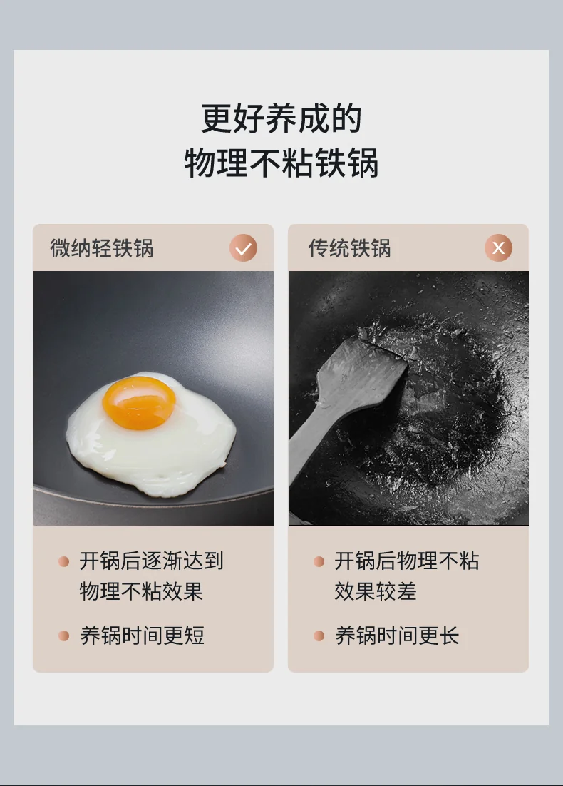 SANHO nitrogen sealed rust proof stir fry iron pot gas stove special uncoated micro nano non stick iron pot delivery shovel detail image 9
