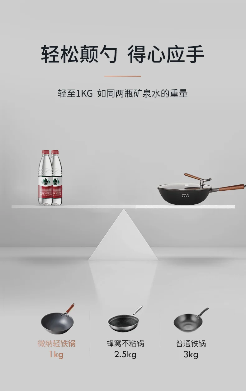 SANHO nitrogen sealed rust proof stir fry iron pot gas stove special uncoated micro nano non stick iron pot delivery shovel detail image 12