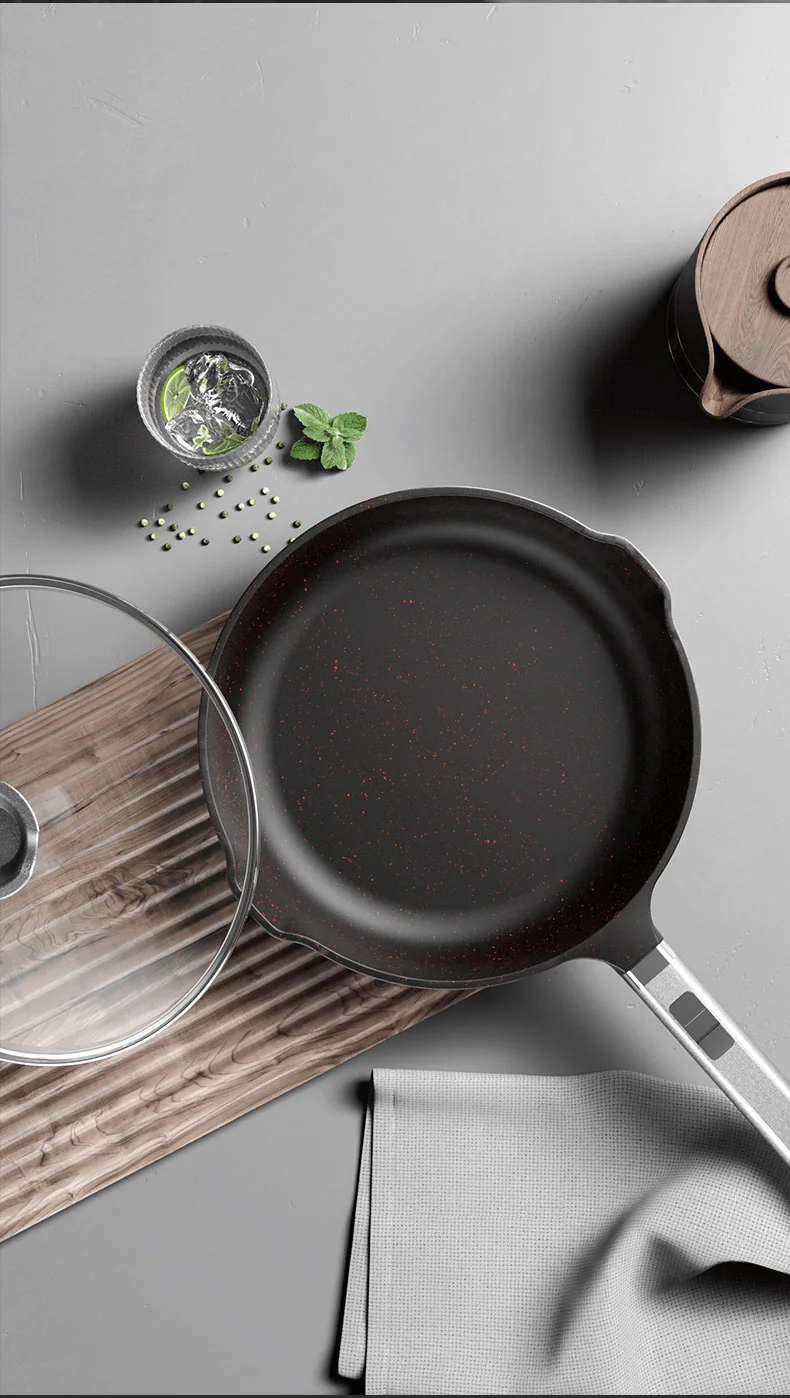 SOWE Flavored Volcanic Rock King Maifan Stone Black Pan Easy to clean and durable 28cm detail image 4