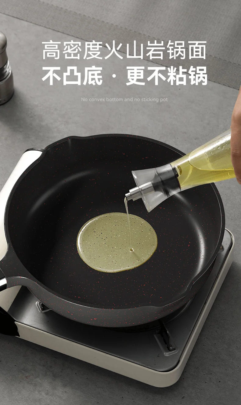 SOWE Flavored Volcanic Rock King Maifan Stone Black Pan Easy to clean and durable 28cm detail image 9