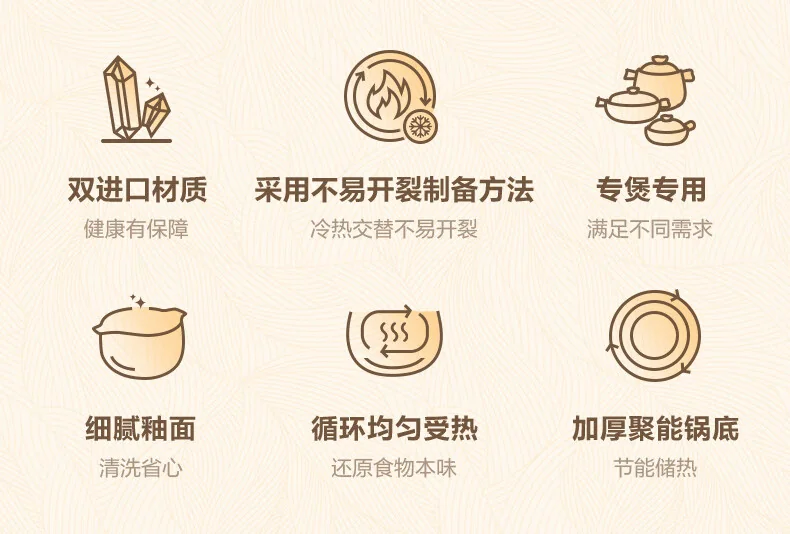 【下架】苏泊尔SUPOR家用砂锅 煲汤锅 耐高温不开裂陶瓷煲0.8L养生炖锅 detail image 3