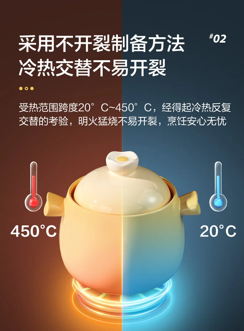 【下架】苏泊尔SUPOR家用砂锅 煲汤锅 耐高温不开裂陶瓷煲0.8L养生炖锅 detail image 7