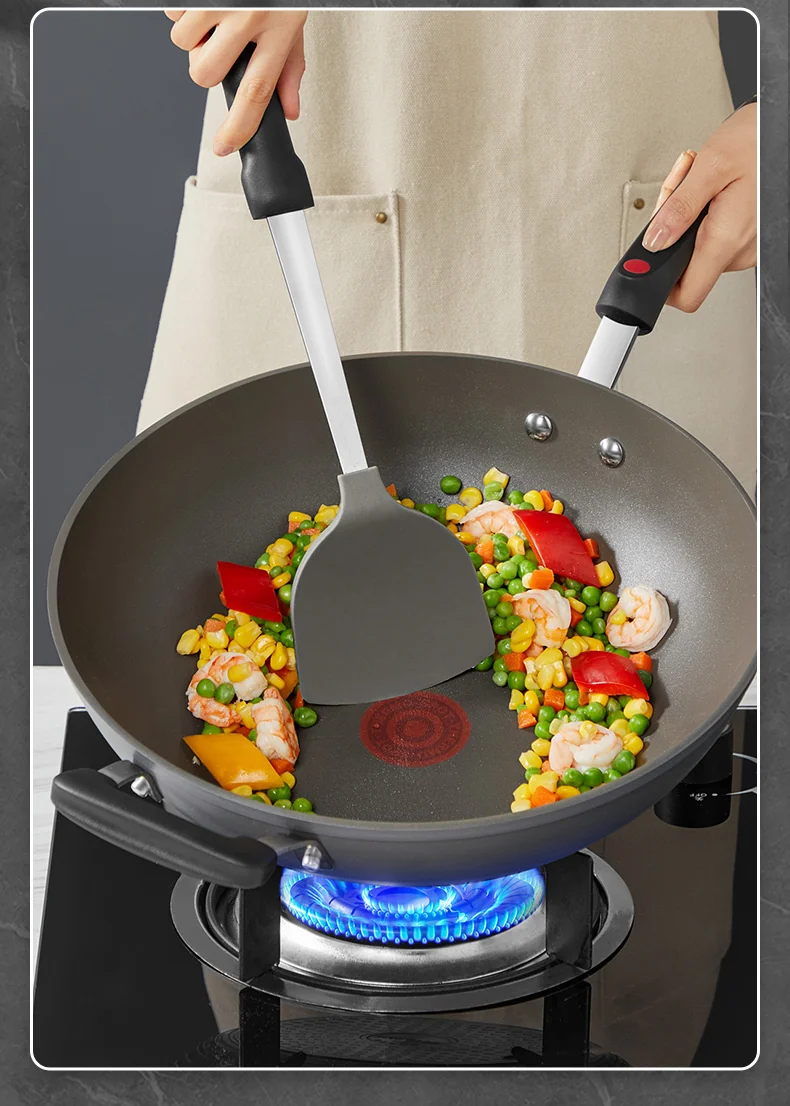 【China direct mail, delivery time 10-15 days】SUPOR silicone spatula, heat-resistant frying spatula, non stick pan, frying pan, flat bottomed spatula detail image 10