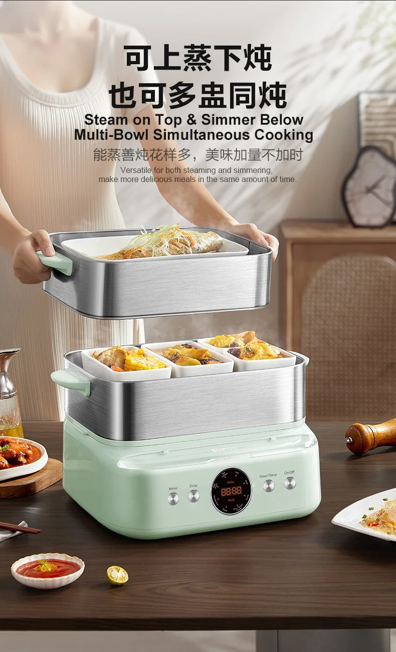 SUPOR Electric Steamer with Precision Boiling Control, SM30D21US ,Stainless Steel, 16L, with Smart Timer and Preset Function. detail image 14