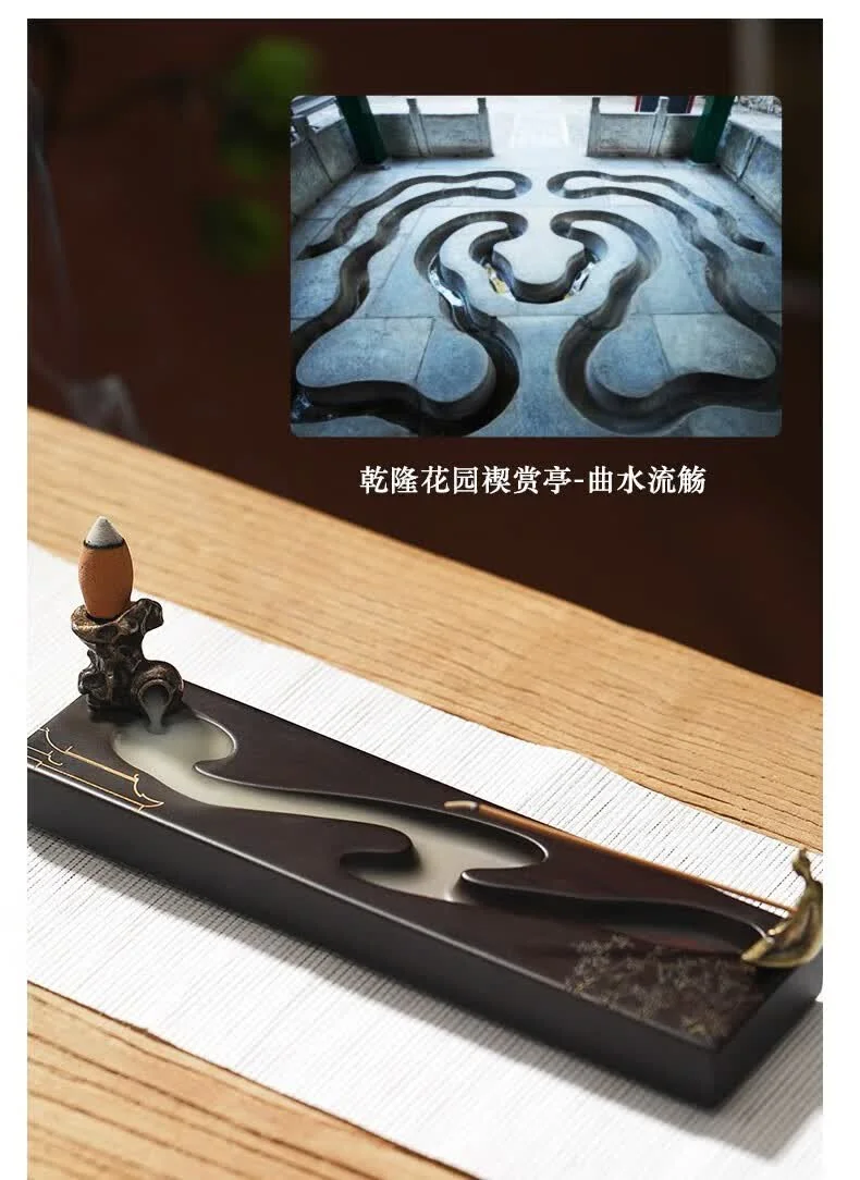 【中国直邮，时效7-15天】上新了故宫 曲水流觞熏香套装文创摆件 倒流香线香摆件礼盒 送长辈领导生日礼物 礼盒装 详情图 5
