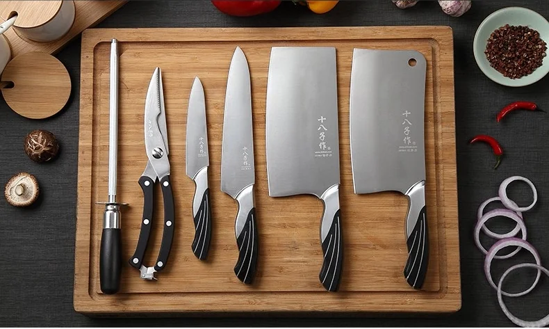 Shibazi zuo,Yangjiang, peacock screen, Stainless steel, Seven-piece set, Sharp and wear-resistant, Not easy to rust, Easy to clean detail image 3
