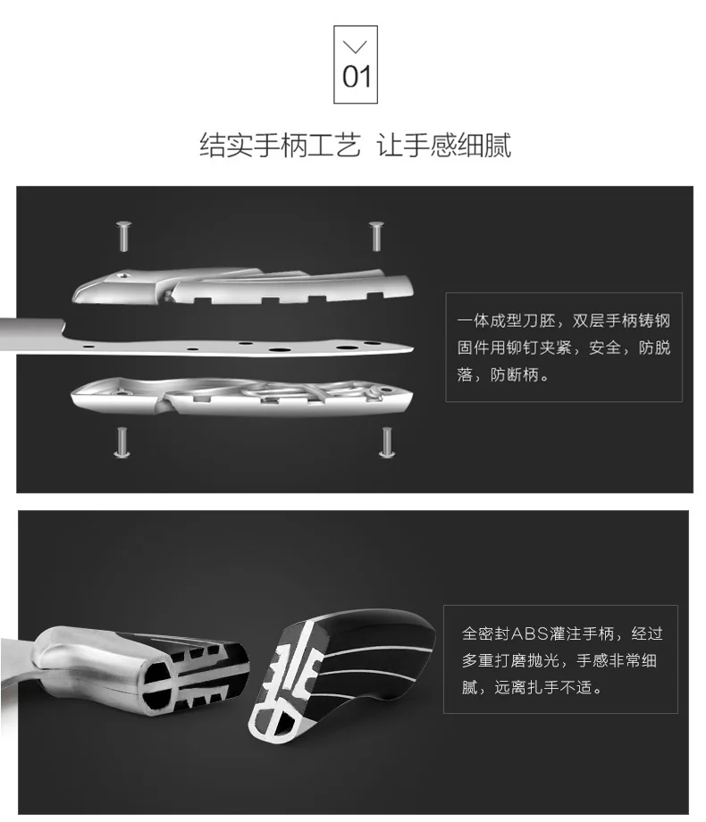 Shibazi zuo,Yangjiang, peacock screen, Stainless steel, Seven-piece set, Sharp and wear-resistant, Not easy to rust, Easy to clean detail image 15