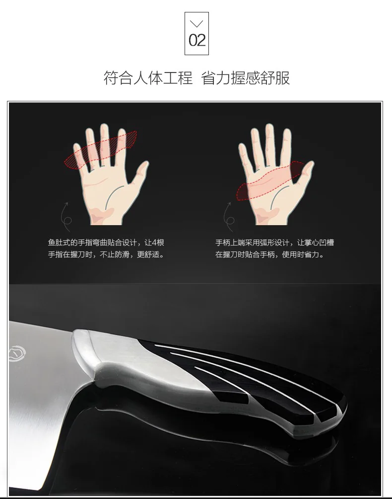 Shibazi zuo,Yangjiang, peacock screen, Stainless steel, Seven-piece set, Sharp and wear-resistant, Not easy to rust, Easy to clean detail image 16