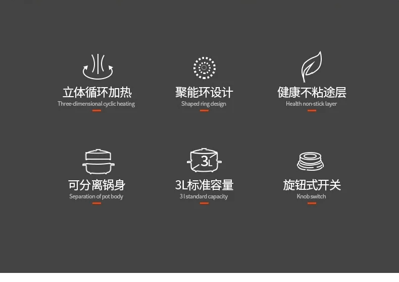 SONYA high-end multi-function cooking pot electric hot pot SYHP-2B 3L one-pot multi-purpose with barbecue tray Multi-purpose detail image 2