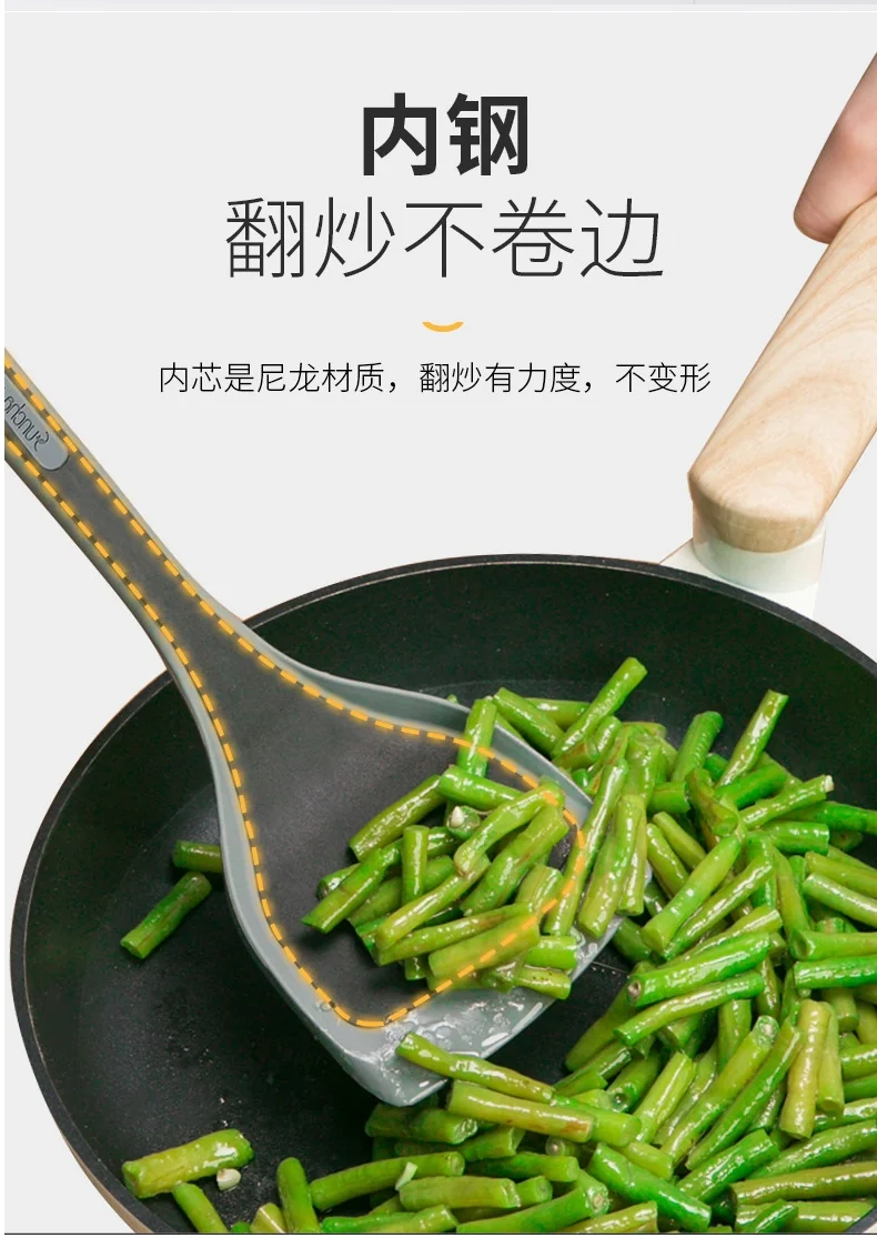 Suncha. Household silicone spatula, Long handle spatula, Food grade silicone, High temperature resistance, No peculiar smell detail image 6