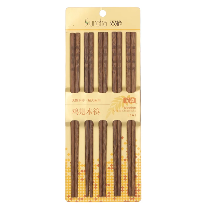 Suncha, household chopsticks, Wenge Chopsticks, log grinding, high temperature disinfection, 5 pairs detail image 6