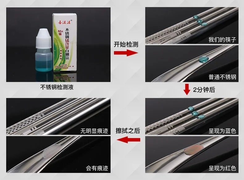 Suncha 304 stainless steel chopsticks with Color stitching non-conductive  5 pairs detail image 4