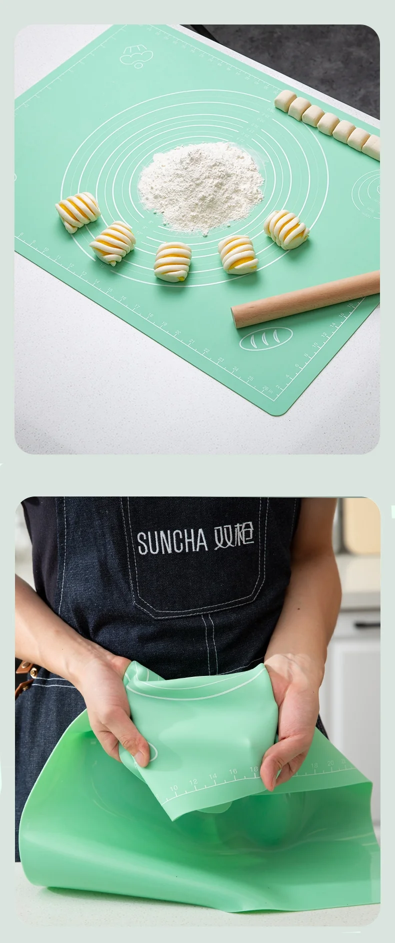 Suncha, Household Silicone Kneading Pad, Food Grade Silicone, Safe, No Odor, Non-slip and Easy to Clean detail image 13
