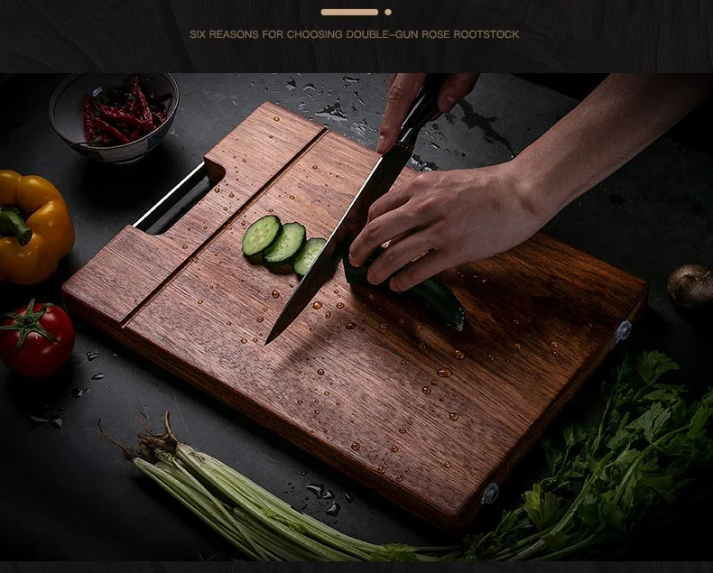 Suncha  South American rosewood cutting board, Solid wood cutting board, Mildew resistant and durable, 40*27*3cm detail image 13
