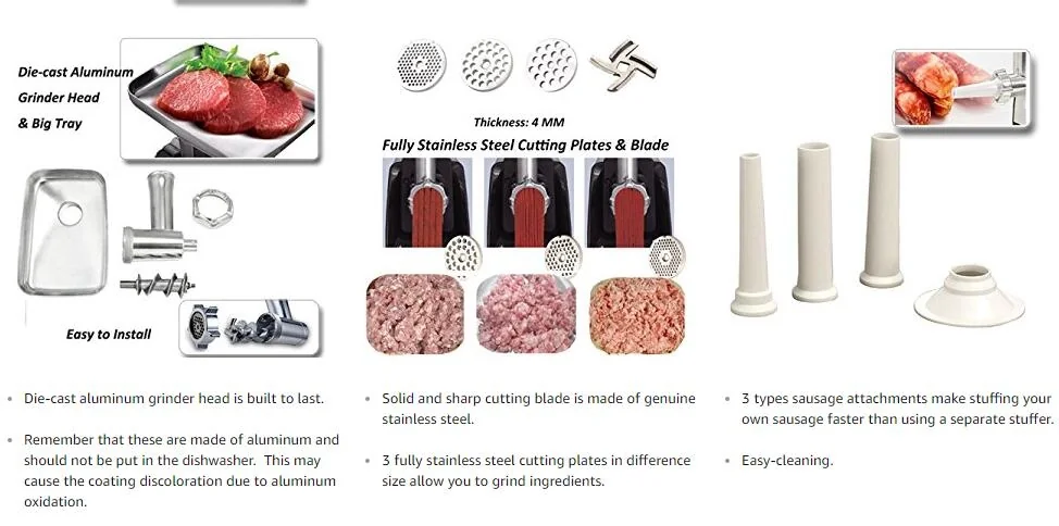 Sunmile SM-G33 ETL Electric Stainless Steel Meat Grinder Mincer detail image 4