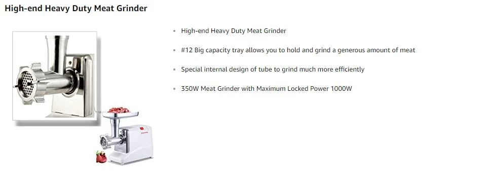 Sunmile SM-G50 Max 1.3HP #12 Heavy Duty Electric Meat Grinder Mincer detail image 3