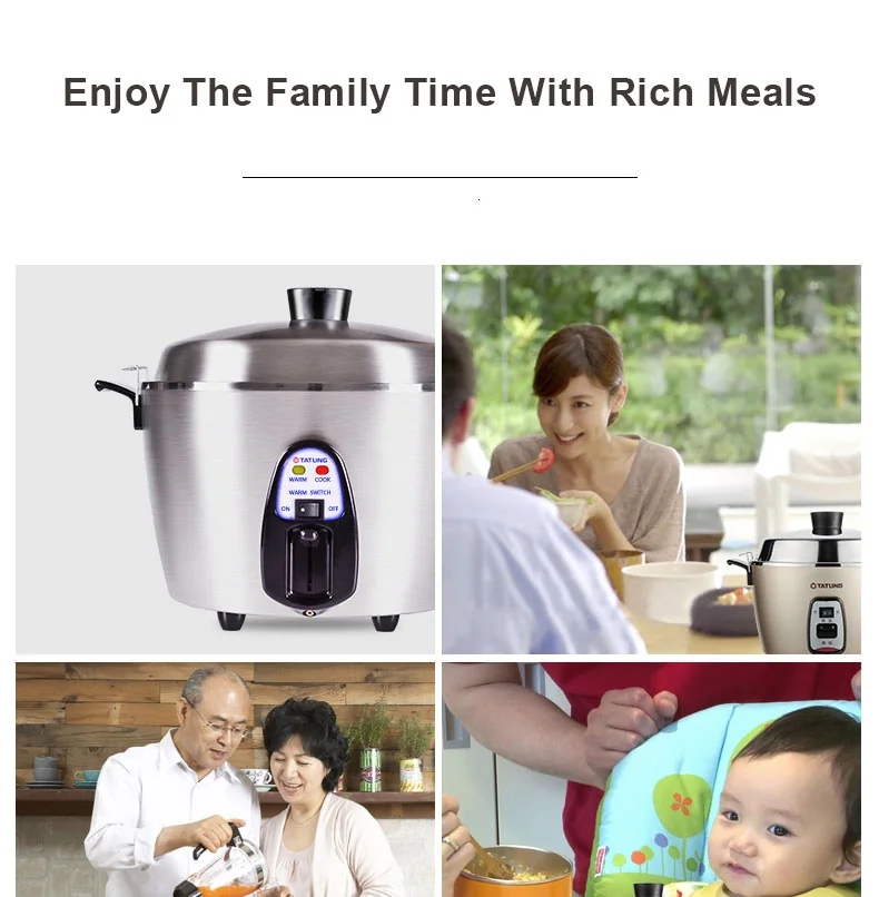 Tatung TAC-11KN(UL)   Multi-Functional Stainless Steel Rice Cooker, Silver Gray 4L/11 cups uncooked detail image 8