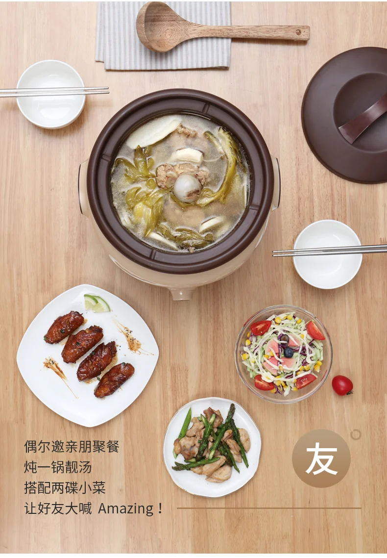 Tianji 天际 电炖锅DGD40-40SED 煲汤锅炖汤锅 紫砂内胆智能预约可定时 4L detail image 6