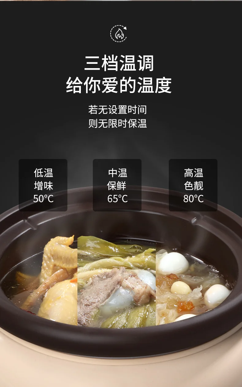 Tianji 天际 电炖锅DGD40-40SED 煲汤锅炖汤锅 紫砂内胆智能预约可定时 4L detail image 11