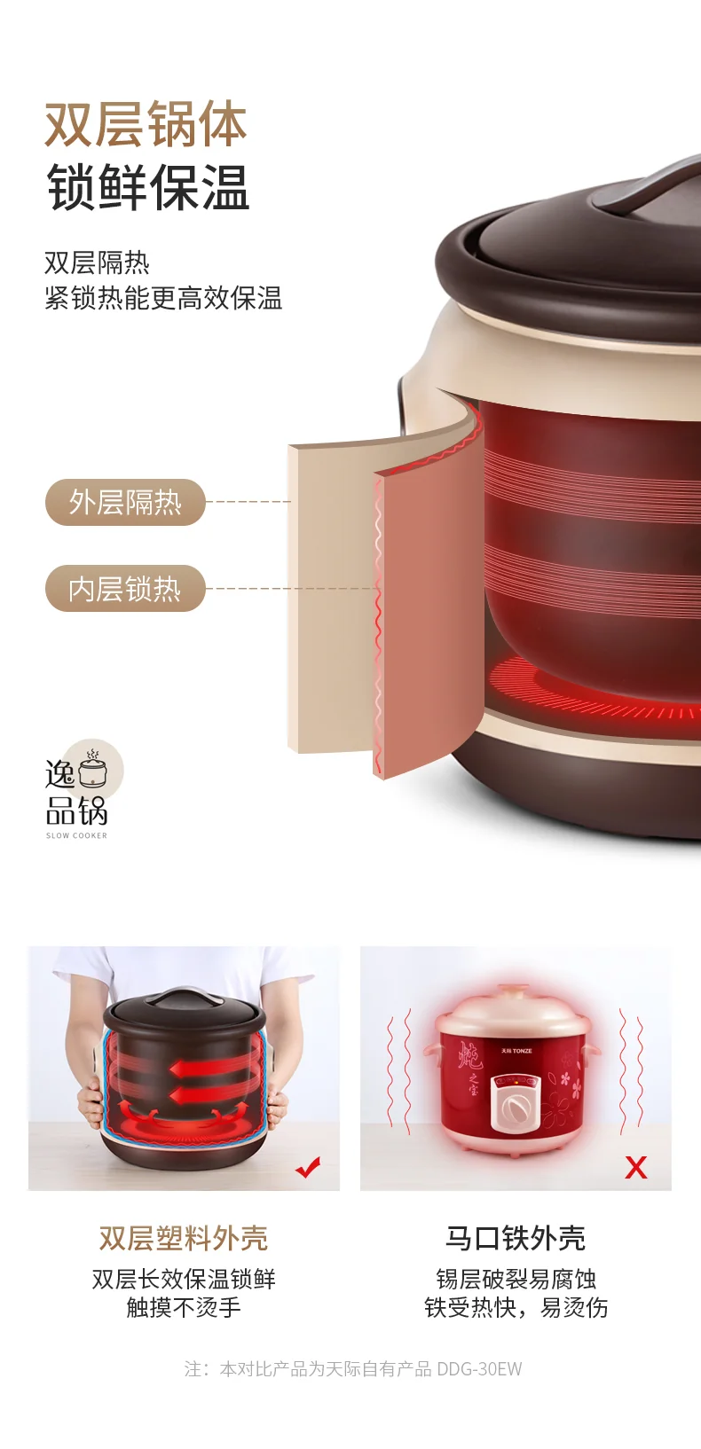 Tianji 天际 电炖锅DGD40-40SED 煲汤锅炖汤锅 紫砂内胆智能预约可定时 4L detail image 21