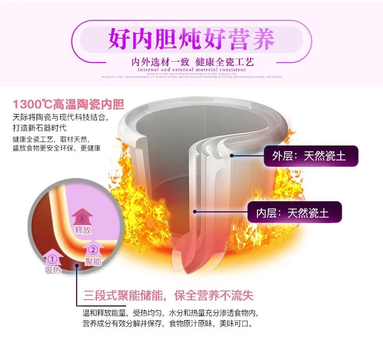 TIANJI DDZ-16BWS Mini Stew Pot detail image 9