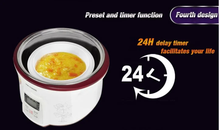 TONZE SMART ELECTRIC STEW POT DGD-18EG 1.8L WITH 4 CERAMIC INNER POTS