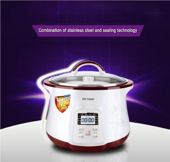 TONZE SMART ELECTRIC STEW POT DGD-18EG 1.8L WITH 4 CERAMIC INNER POTS