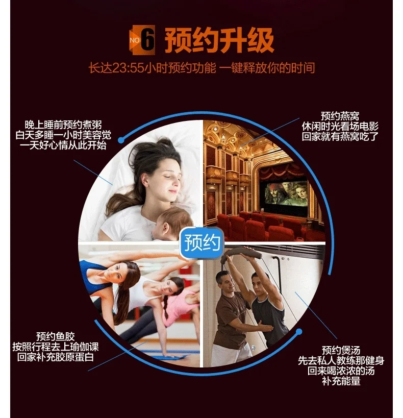 Tianji天际 全自动隔水电炖盅3.2L DGD33-32EG 一锅四胆 水密封陶瓷内胆 隔水柔炖 滋补炖品锅 详情图 12