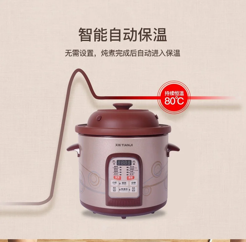 TIANJI TZDGD40-40SWD Purple Earth Clay Stew Pot detail image 13