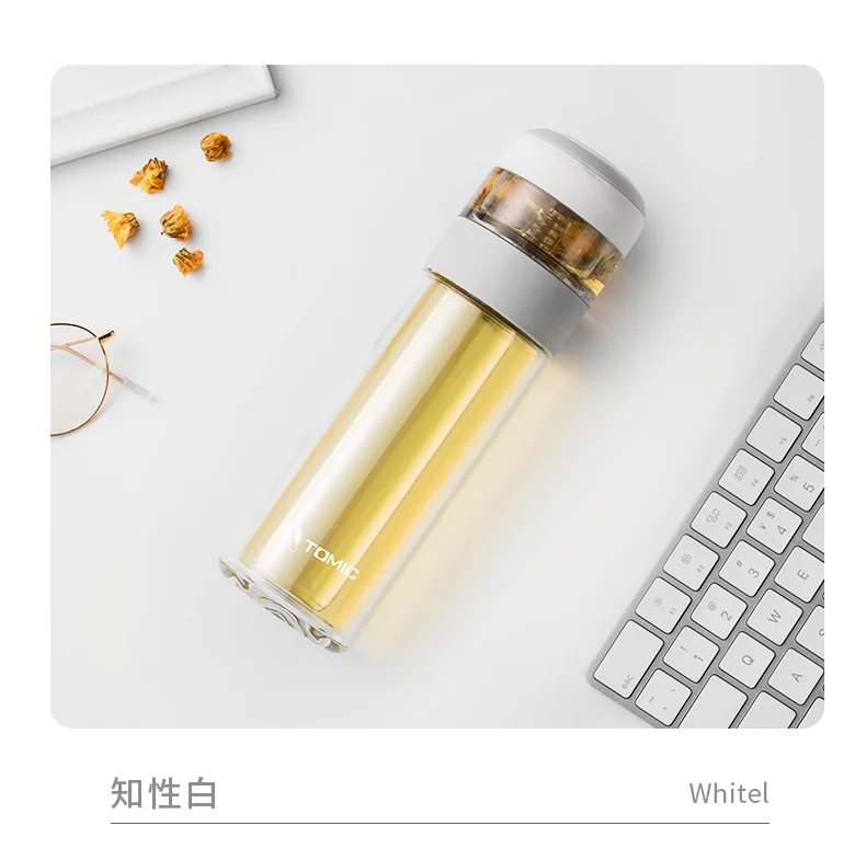 TOMIC Tea cup with tea and water separated, Borosilicate glass, Double insulation, Tea warehouse 80ml,cup body 260ml detail image 14