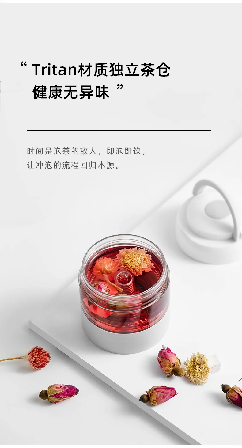 TOMIC Tea cup with tea and water separated, Borosilicate glass, Double insulation, Tea warehouse 80ml,cup body 260ml detail image 9