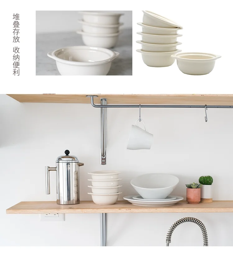 Tuxton Home Small exquisite soup pot,D Quality porcelain,Stylish simplicity，6 piece set detail image 7