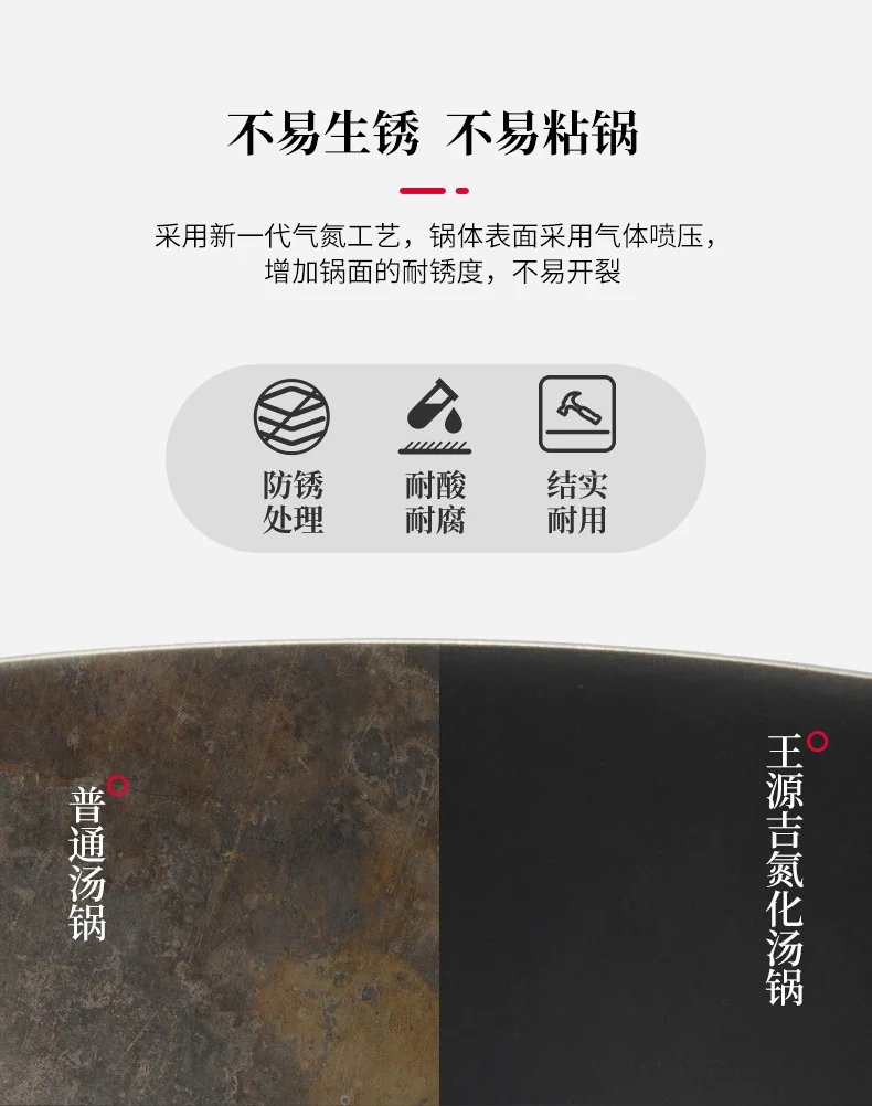 Wang Yuanji soup pot saucepan non stick pan WYJ-DG30 binaural design Steam and boil  30cm detail image 5