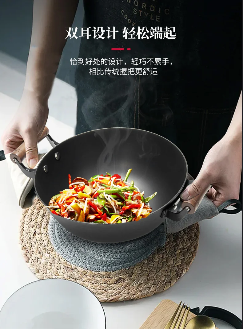Wang Yuanji soup pot saucepan non stick pan WYJ-DG30 binaural design Steam and boil  30cm detail image 7