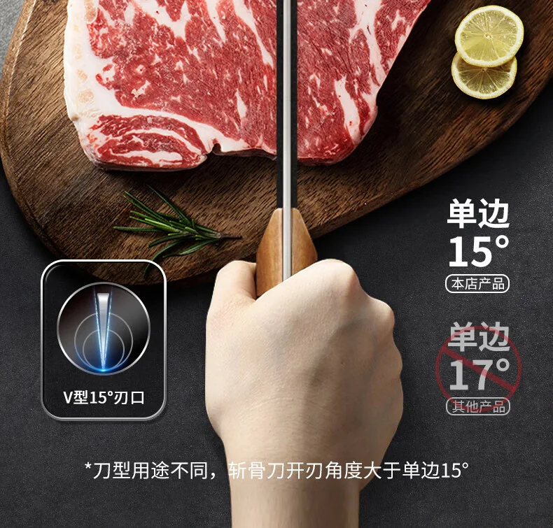 Wang Mazi Household Kitchen Knife, Slicing Knife, Chopping Knife, Two-Piece Set; Sharp and Durable Kitchen Utensils for Cutting Vegetables, Meat, and Bone. detail image 9