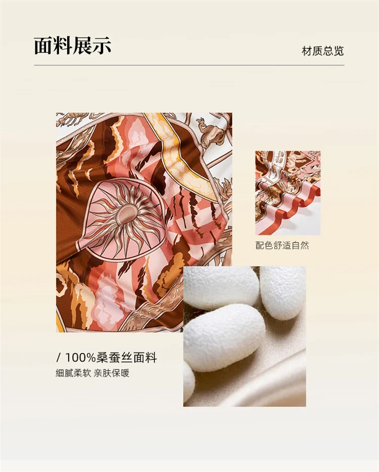 【下架】万事利WENSLI真丝丝巾女大方巾桑蚕丝披肩送礼妈妈礼物礼盒装星语-橙色 detail image 3