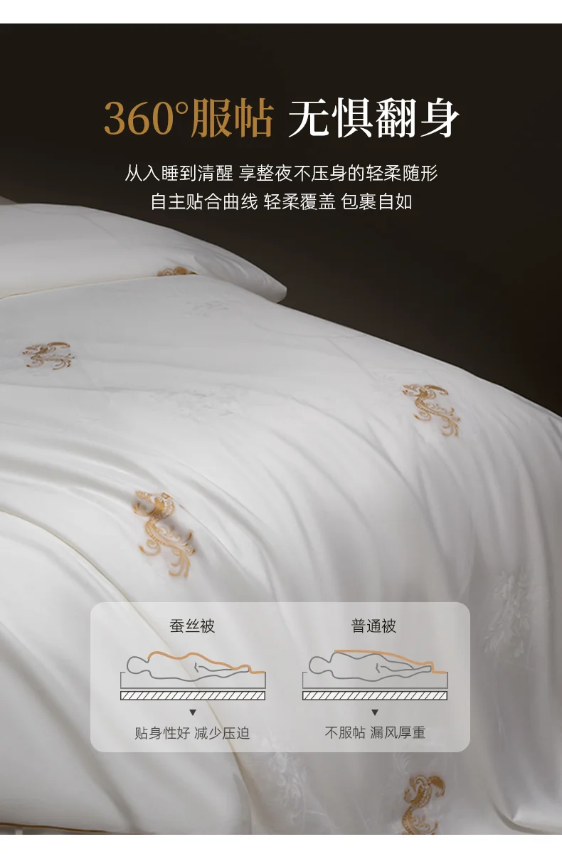 Wensli 100% mulberry silk warm quilt four seasons quilt mother and child quilt silk quilt - Fenglaiyi detail image 8