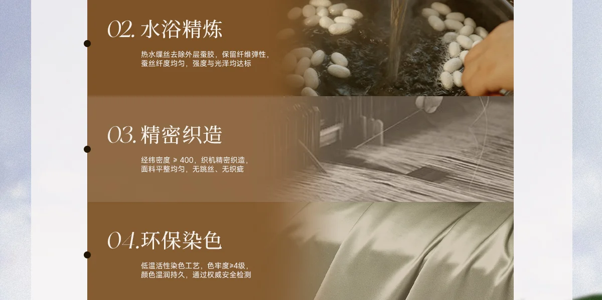 万事利 100%桑蚕丝真丝床品四件套 床单被套丝绸真丝被套礼品 清梦 220cm×240cm 详情图 20