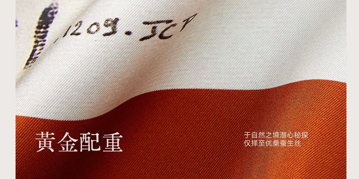 【中国直邮，时效8-20天】万事利【艺术家联名款】真丝丝巾100%桑蚕丝大方巾超大丝绸披肩马韵-橘色 detail image 19