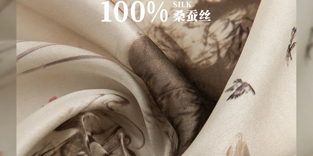 【中国直邮，时效8-20天】【联名款】万事利×故宫文化新款 真丝丝巾披肩桑蚕丝长巾十二花神赋-探春来 175cm*50cm detail image 11