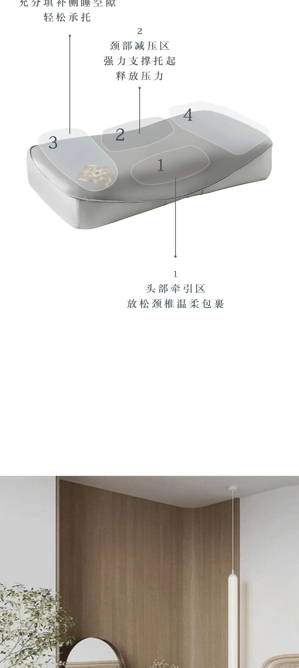 【下架】万事利 分区助眠元宝枕蚕丝枕套乳胶枕安睡枕保养护肤枕头-咖色 详情图 5
