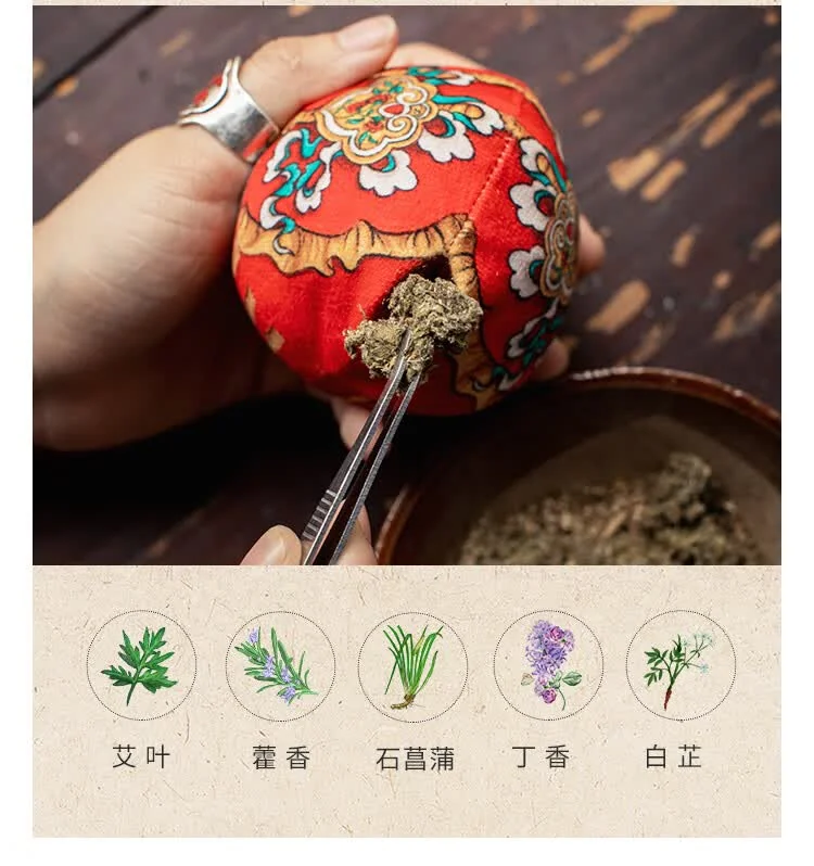 【Direct Shipping from China, Delivery in 5–12 Days】Wang’s Handcraft Scented Sachet Pendant, Chinese Herbal Mugwort Talisman, Hand-Embroidered Pixiu Mythical Beast, May Everything Go as Wished, Lion Dance Design detail image 7