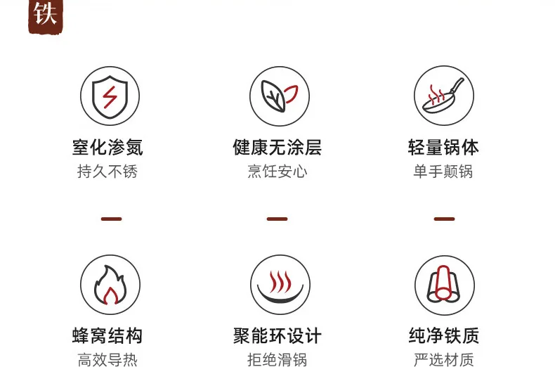 王源吉 云烟锅+锅铲套装 健康无涂层平底不粘锅 持久不锈 detail image 3