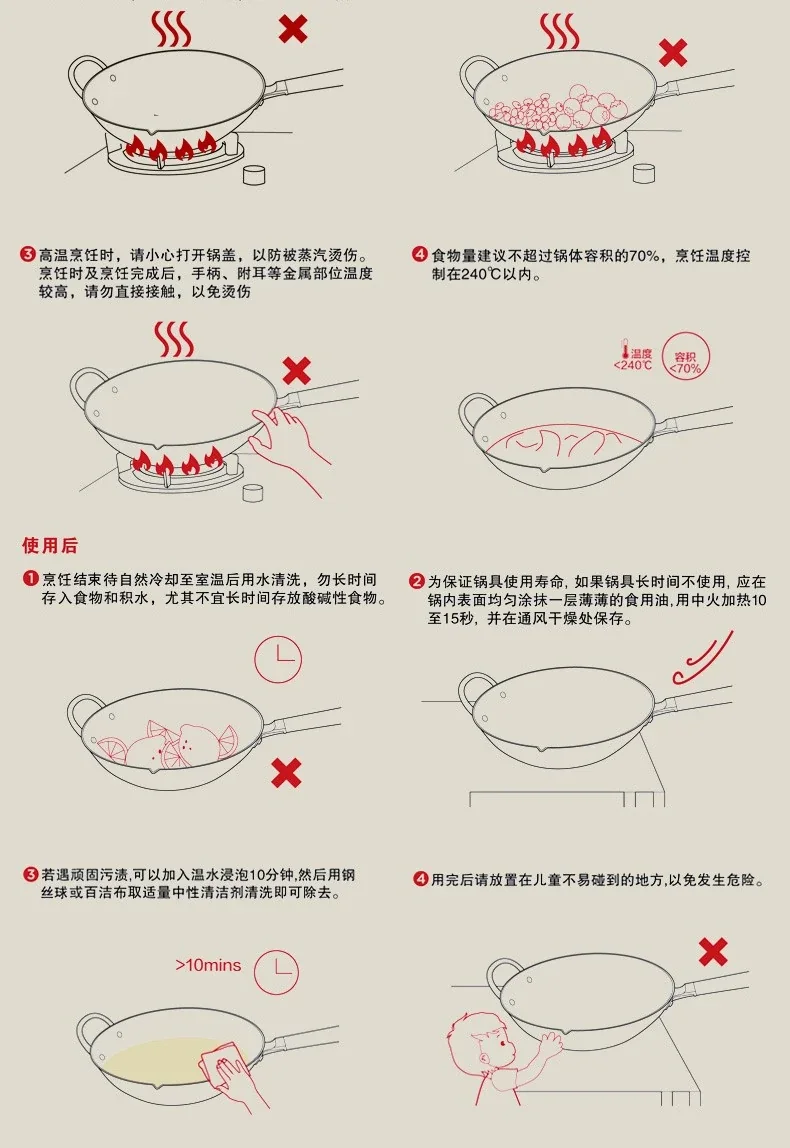 王源吉 古法铸铁苏锅 双耳铸铁炒锅锅铲套装 平底带杉木盖+锅铲 34/36/38cm detail image 11